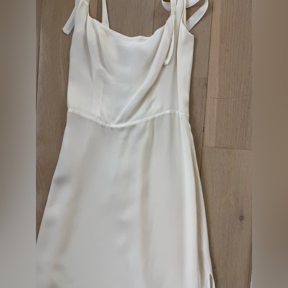 Reformation Besse Dress Ivory 0 Tie Straps Midi Dress - Picture 3 of 6